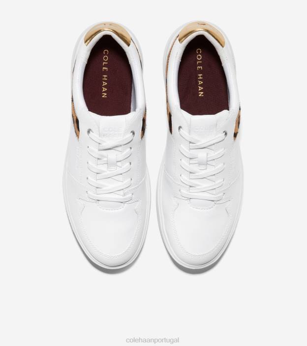 branco-ocelot print-ouro calçados 8Z8F207 mulheres Cole Haan tênis moderno crosscourt grande - Image 2