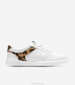branco-ocelot print-ouro calçados 8Z8F207 mulheres Cole Haan tênis moderno crosscourt grande