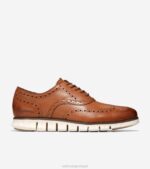 bronzeado britânico calçados 8Z8F395 homens Cole Haan zerogrand ponta de asa oxford