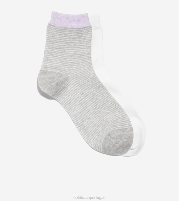 cinza_acessorios_8z8f526_mulheres_cole_haan_2_pares_de_meias_curtas_listradas.jpg cinza acessórios 8Z8F526 mulheres Cole Haan 2 pares de meias curtas listradas - Image 1