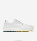 couro branco-aventurina calçados 8Z8F405 homens Cole Haan sapato de golfe da tripulação grandpro