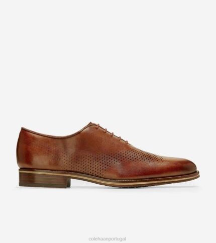 couro bronzeado britânico calçados 8Z8F420 homens Cole Haan Washington Grand Laser Wingtip Oxford