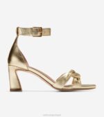 couro dourado calçados 8Z8F181 mulheres Cole Haan sandália trançada adela