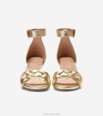 couro dourado calçados 8Z8F181 mulheres Cole Haan sandália trançada adela - Image 3