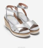 couro prateado calçados 8Z8F28 mulheres Cole Haan sandália espadrille cloudfeel - Image 6
