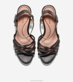 couro preto calçados 8Z8F160 mulheres Cole Haan sandália plataforma grove - Image 4