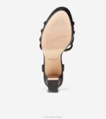 couro preto calçados 8Z8F160 mulheres Cole Haan sandália plataforma grove - Image 6