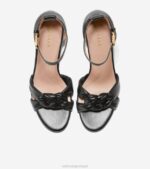 couro preto calçados 8Z8F182 mulheres Cole Haan sandália trançada adela - Image 5