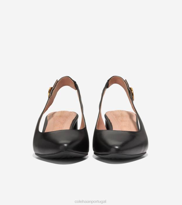 couro preto calçados 8Z8F221 mulheres Cole Haan a bomba slingback de 45 mm - Image 2