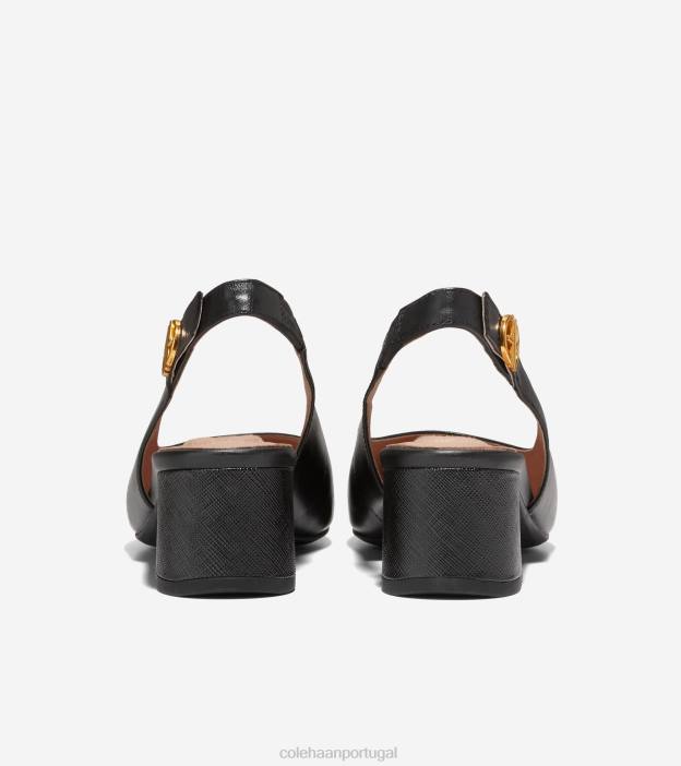 couro preto calçados 8Z8F221 mulheres Cole Haan a bomba slingback de 45 mm - Image 3