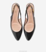 couro preto calçados 8Z8F221 mulheres Cole Haan a bomba slingback de 45 mm - Image 4
