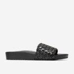 couro preto calçados 8Z8F50 mulheres Cole Haan sandália mojave