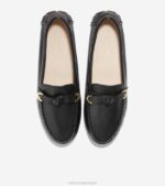 couro preto calçados 8Z8F72 mulheres Cole Haan Evelyn Bow driver - Image 2