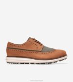 folha de chá de pecan trufa bronzeada calçados 8Z8F410 homens Cole Haan sapato de golfe original grande