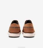 folha de chá de pecan trufa bronzeada calçados 8Z8F410 homens Cole Haan sapato de golfe original grande - Image 3