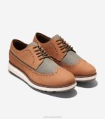 folha de chá de pecan trufa bronzeada calçados 8Z8F410 homens Cole Haan sapato de golfe original grande - Image 5