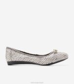 impressão de cobra redonda preto e branco calçados 8Z8F131 mulheres Cole Haan balé arco tova