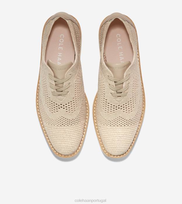 malha de centeio em ponto de marfim calçados 8Z8F218 mulheres Cole Haan originalgrand platform wingtip oxford - Image 4
