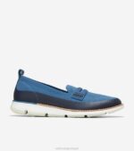 malha ótica branca em malha azul calçados 8Z8F133 mulheres Cole Haan 4. mocassim zerogrand