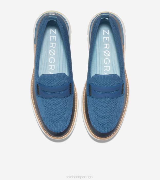 malha ótica branca em malha azul calçados 8Z8F133 mulheres Cole Haan 4. mocassim zerogrand - Image 4