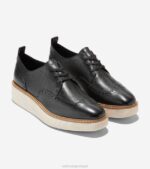 marfim negro calçados 8Z8F166 mulheres Cole Haan originalgrand platform wingtip oxford - Image 5