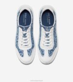 monograma jeans jacquard calçados 8Z8F36 mulheres Cole Haan Tênis bico fino em canvas grandpro rally - Image 4