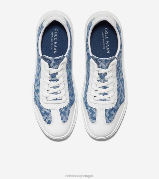 monograma jeans jacquard calçados 8Z8F36 mulheres Cole Haan Tênis bico fino em canvas grandpro rally - Image 4