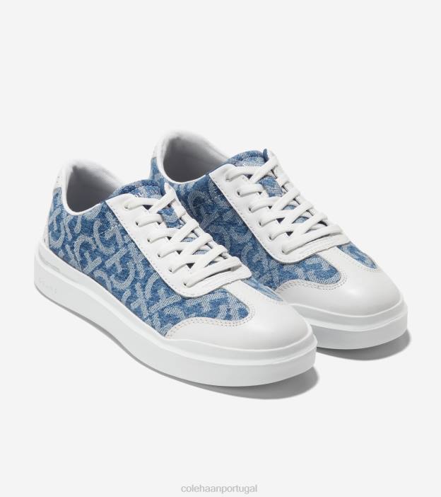 monograma jeans jacquard calçados 8Z8F36 mulheres Cole Haan Tênis bico fino em canvas grandpro rally - Image 5