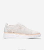 nuvem ótica branco-metálica em ponto de prata nimbus calçados 8Z8F215 mulheres Cole Haan originalgrand platform wingtip oxford