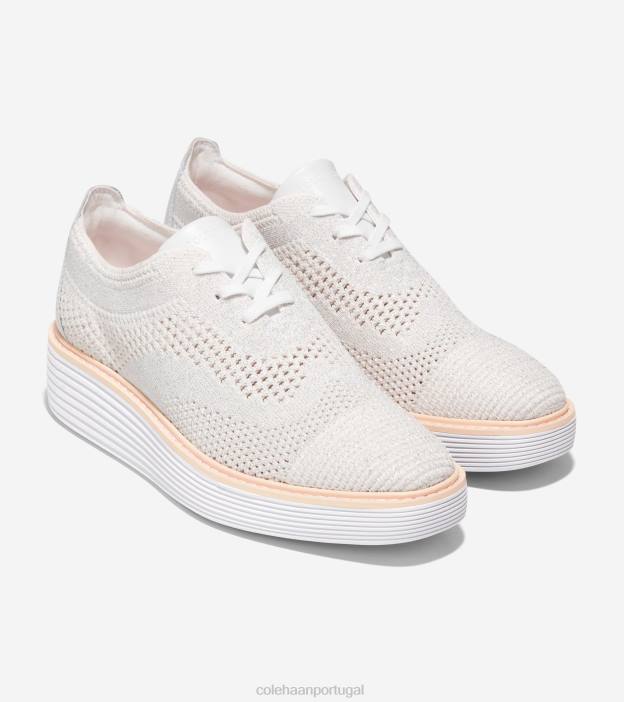 nuvem ótica branco-metálica em ponto de prata nimbus calçados 8Z8F215 mulheres Cole Haan originalgrand platform wingtip oxford - Image 5
