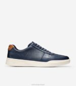 Peacoat Perfurado-British Tan calçados 8Z8F346 homens Cole Haan tênis moderno crosscourt grande