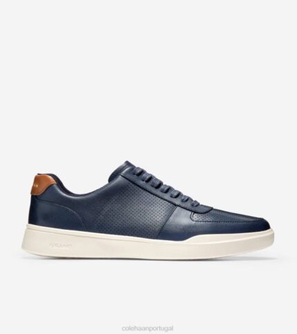 Peacoat Perfurado-British Tan calçados 8Z8F346 homens Cole Haan tênis moderno crosscourt grande