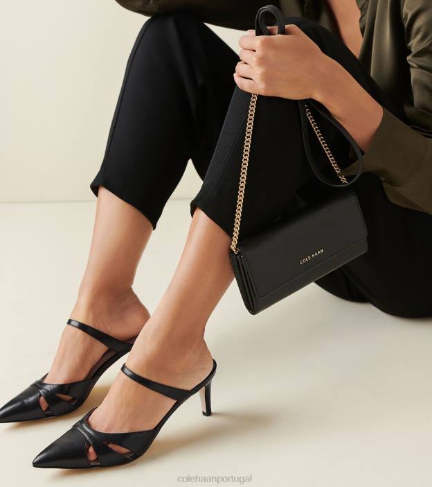 preto acessórios 8Z8F494 mulheres Cole Haan carteira em uma corrente - Image 2