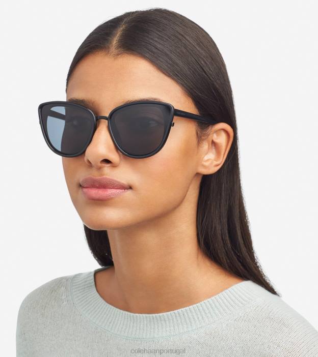 preto acessórios 8Z8F531 mulheres Cole Haan óculos de sol cateye grandes - Image 2