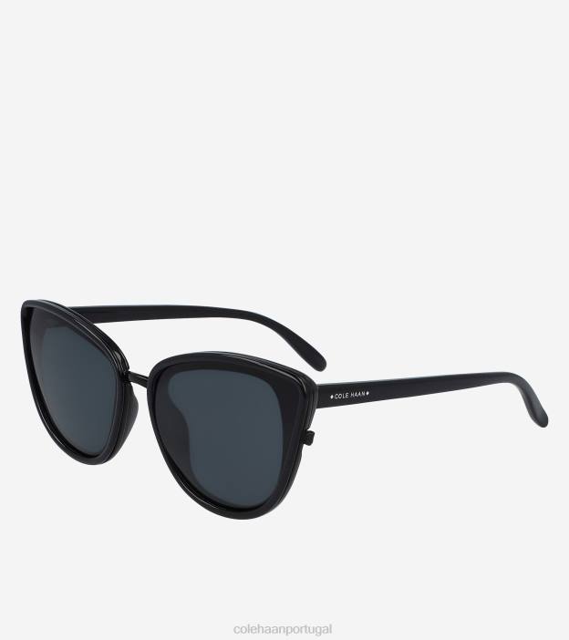 preto acessórios 8Z8F531 mulheres Cole Haan óculos de sol cateye grandes - Image 4