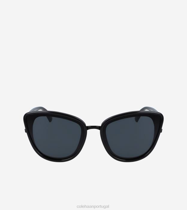 preto acessórios 8Z8F531 mulheres Cole Haan óculos de sol cateye grandes - Image 1