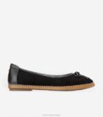 preto calçados 8Z8F179 mulheres Cole Haan cloudfeel balé plano durante todo o dia
