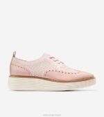 rosewater-rose smoke-ivory calçados 8Z8F168 mulheres Cole Haan originalgrand platform wingtip oxford