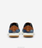 tecido estampado índigo-mesquite couro-marfim calçados 8Z8F148 mulheres Cole Haan tênis grandpro - Image 3