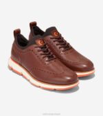 woodbury-chocolate-laranja escarlate calçados 8Z8F370 homens Cole Haan 4.zerogrand wingtip oxford - Image 5
